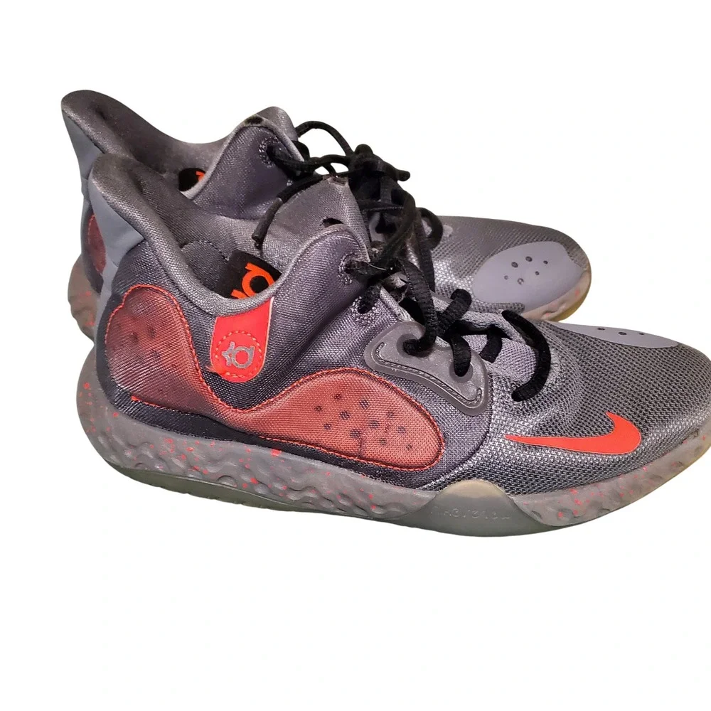 Nike KD Trey 5 VII Wolf Grey Bright Crimson Youth 5Y AT5685-002 Basketball Shoes